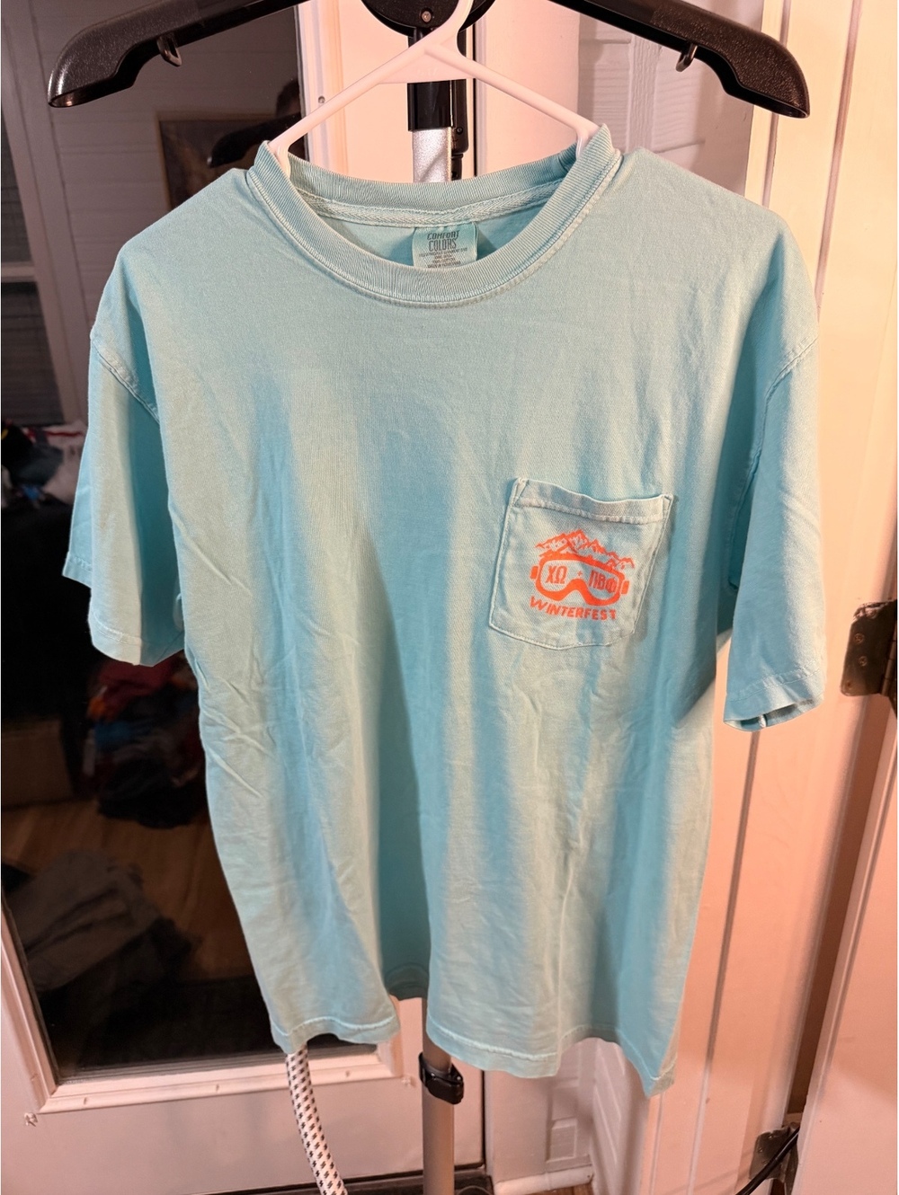 Comfort Colors Winterfest Gainesville Florida Aqua Pocket T Shirt